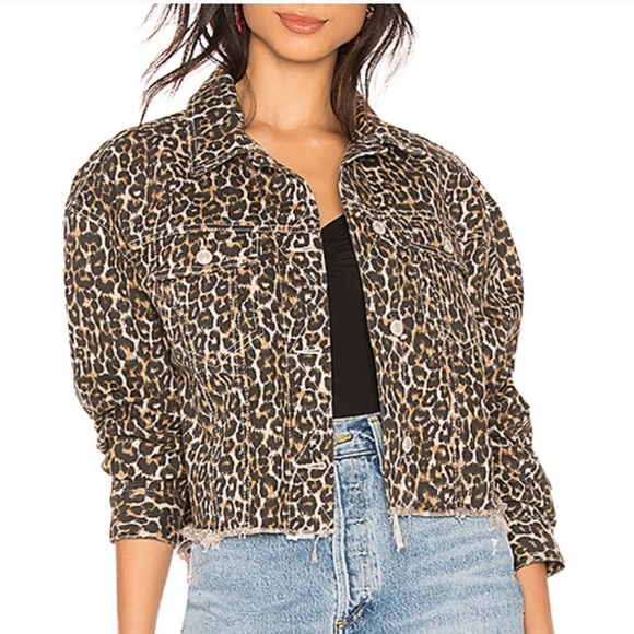 Free People Cheetah Printed Cropped Denim Jacket - Picture 4 of 8